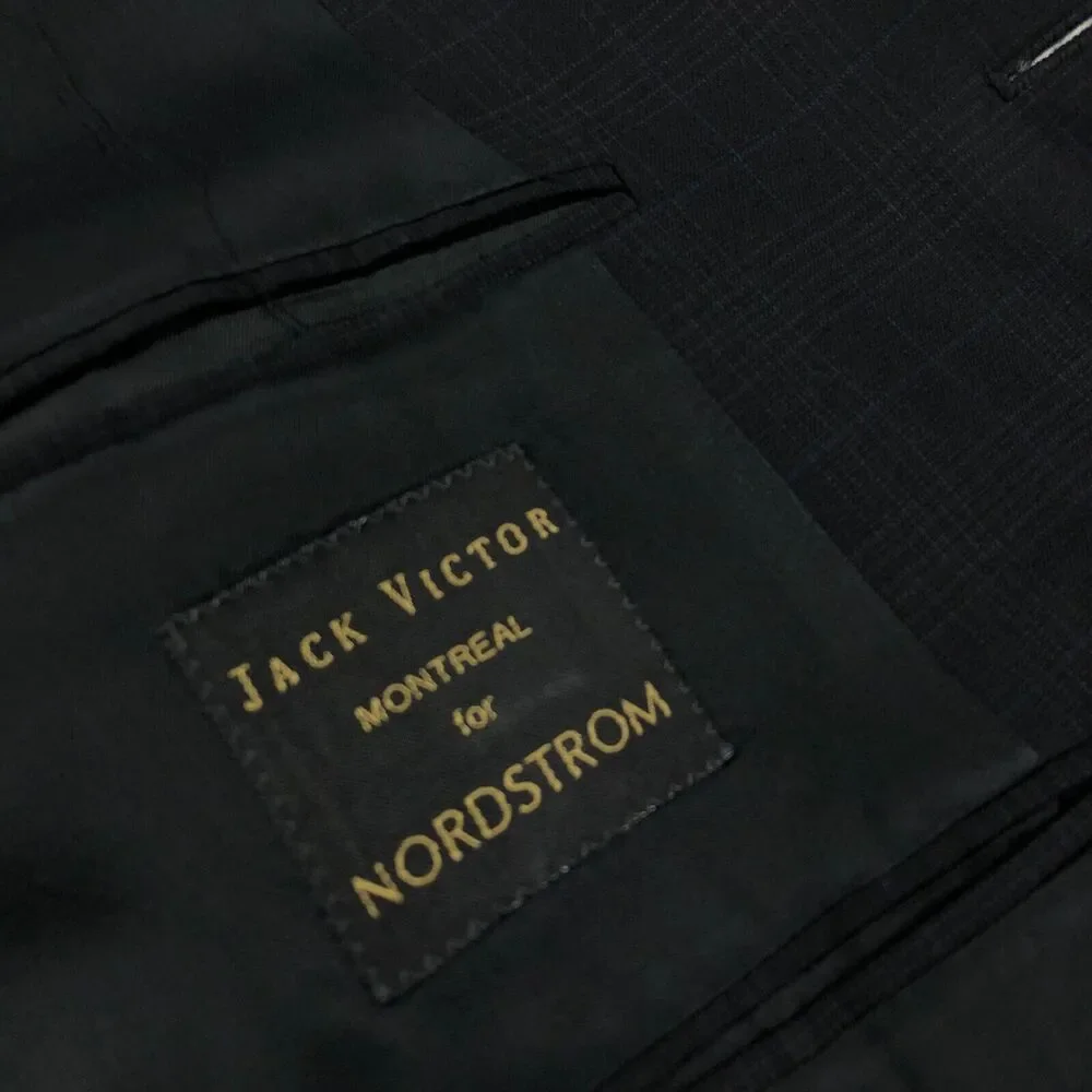Jack Victor Montreal MINT 42R 100% Wool Three Button Suit Sport Coat Jacket